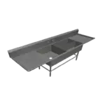 John Boos 3PBPS3224-2D30, Sink, (3) Three Compartment