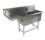 John Boos 42PB204-1D24L, Sink, (2) Two Compartment