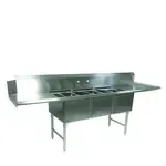 John Boos DT3PB244-2D24R, Dishtable, With Potsinks