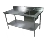 John Boos EPT6R5-3060SSK-R, Work Table, with Prep Sink(s)