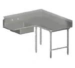 John Boos SDT6-K60108SBK-R, Dishtable, Soiled "L" Shaped
